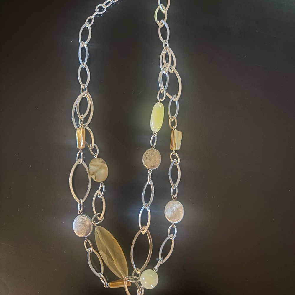 Elegant Silver and Gold yellow Necklace